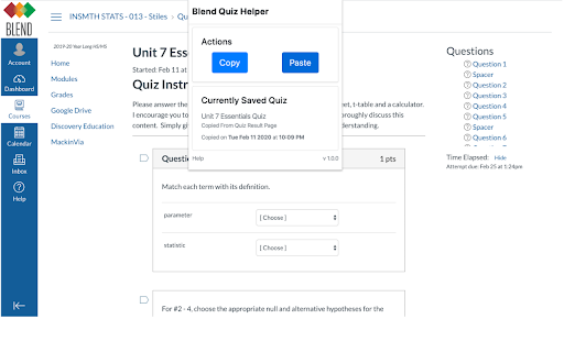 Blend Quiz Response Saver