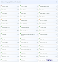 Sky Light Terrace Restaurant menu 3