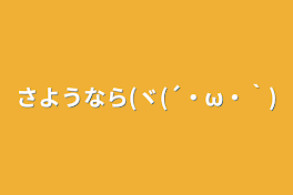 さようなら(ヾ(´・ω・｀)