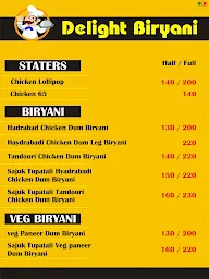 Delight Biryani menu 1