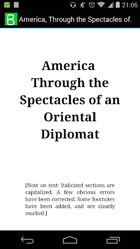 America an Oriental Diplomat