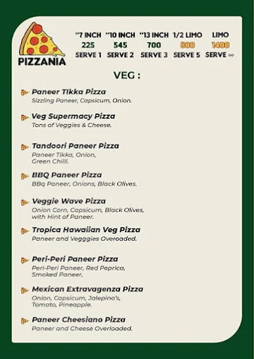 Pizza 99 menu 