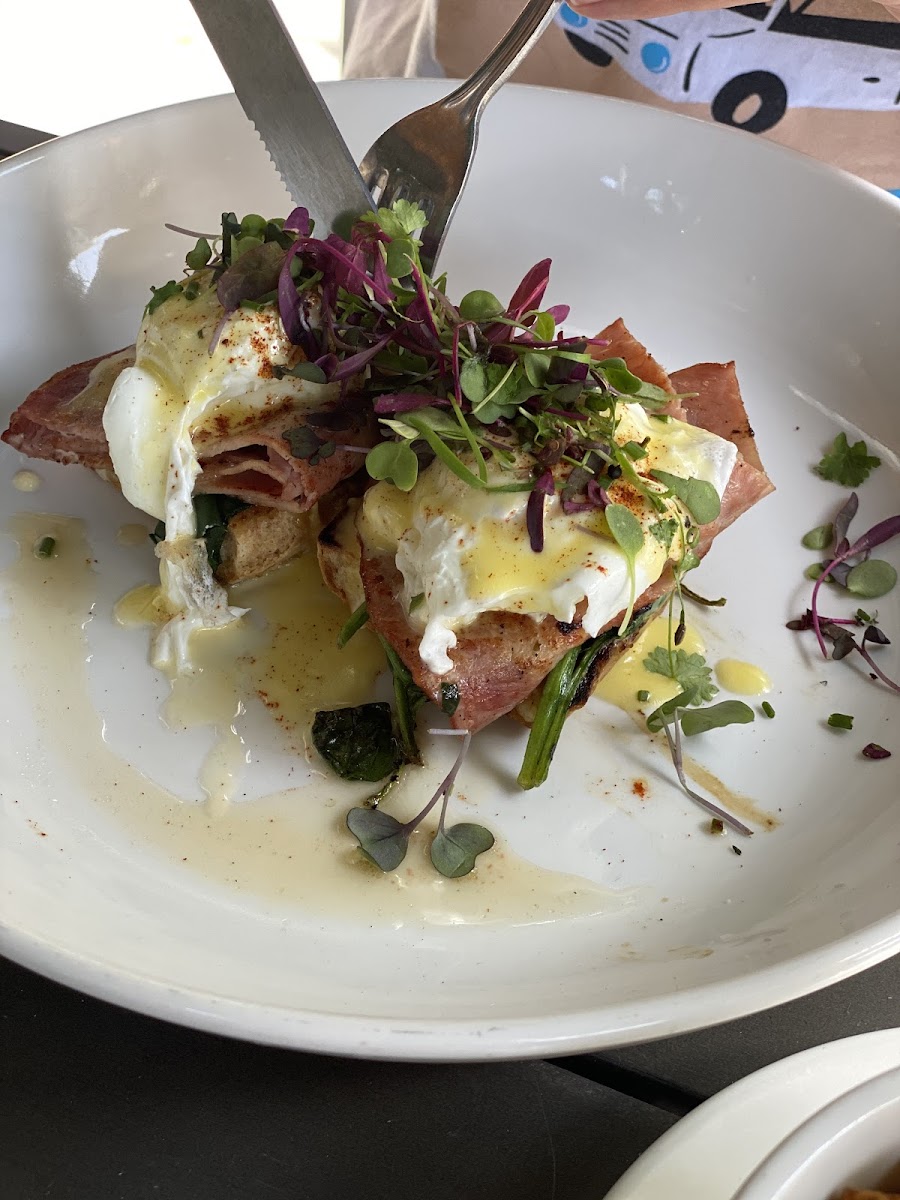 Gluten-Free Eggs Benedict at Sibling by Pushkin's