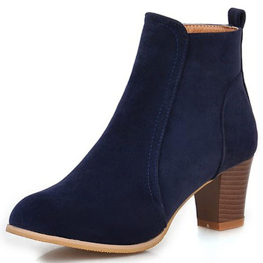 Title 7, Womens Short Boots Martin Boots Mid Heel Thick...