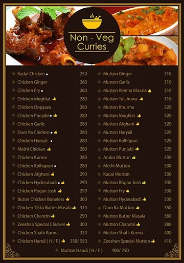 Zeeshan Restaurant menu 