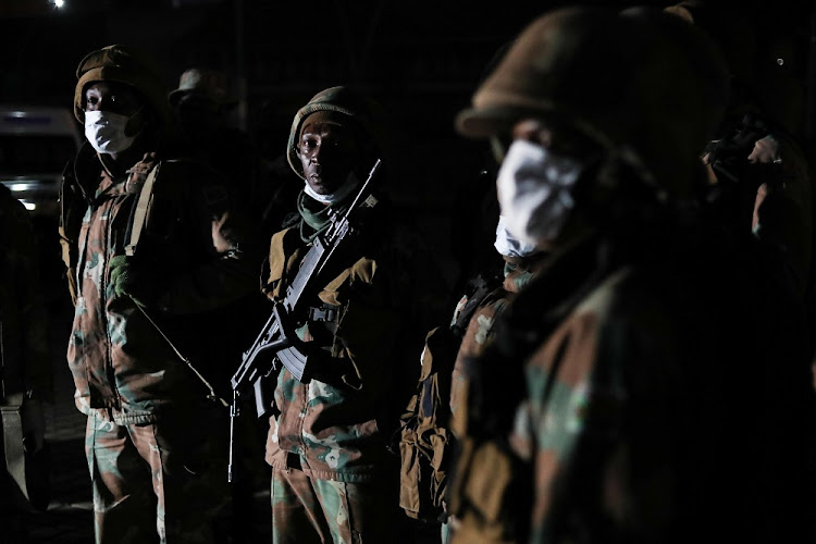 Soldiers deployed in Johannesburg as the lockdown came into force. Defence force chief Gen Solly Shoke said that if allegations over expired food are true, 'it is tantamount to sabotage of the military's mandate to protect SA'.