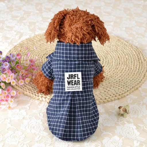 Classic Plaid Pet T-Shirt Summer Dog Shirt Vest Casual Dog Tops Puppy Outfits Yorkshire Dog Clothes Pet Clothing For Sma