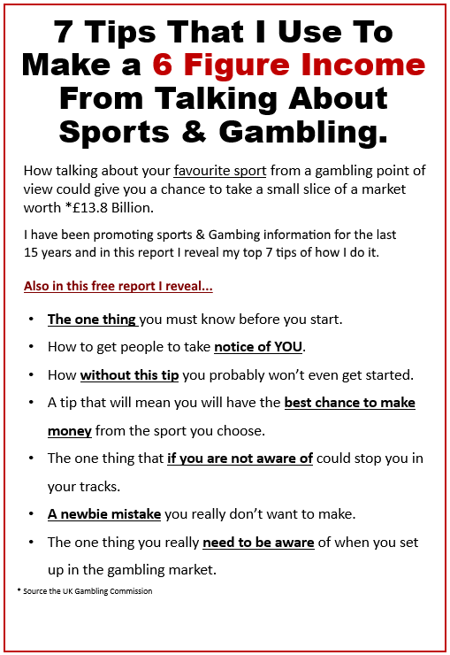 7 Tips That I Use To Make a “Nice ” Income Talking About Sports & Gambling.