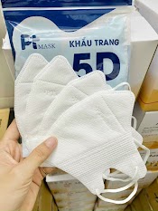 Combo 100 Cái Khẩu Trang 3 Lớp Kháng Khuẩn 5D Pt Mask - Màu Trắng