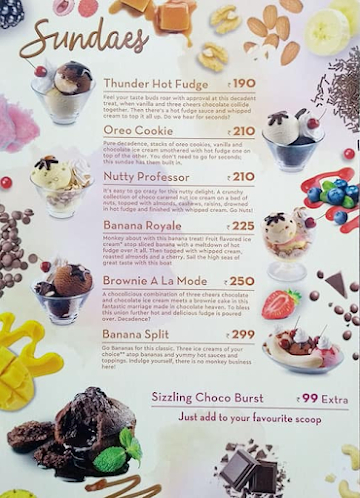 Baskin Robbins menu 