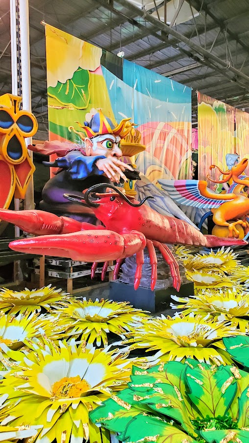 Things to do in New Orleans: Visiting Mardi Gras World. Family friendly, free shuttles can take you here, and a visit will take you 1 - 1.5 hours with multiple float and prop photo ops as well as learning about Mardi Gras