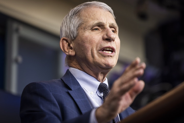 Anthony Fauci, director of the National Institute of Allergy and Infectious Diseases, speaks in Washington, DC, the US, December1 2021. Picture: JIM LO SCALZO/EPA/BLOOMBERG