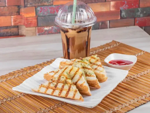 Veg Grilled Sandwich With Cold Coffee