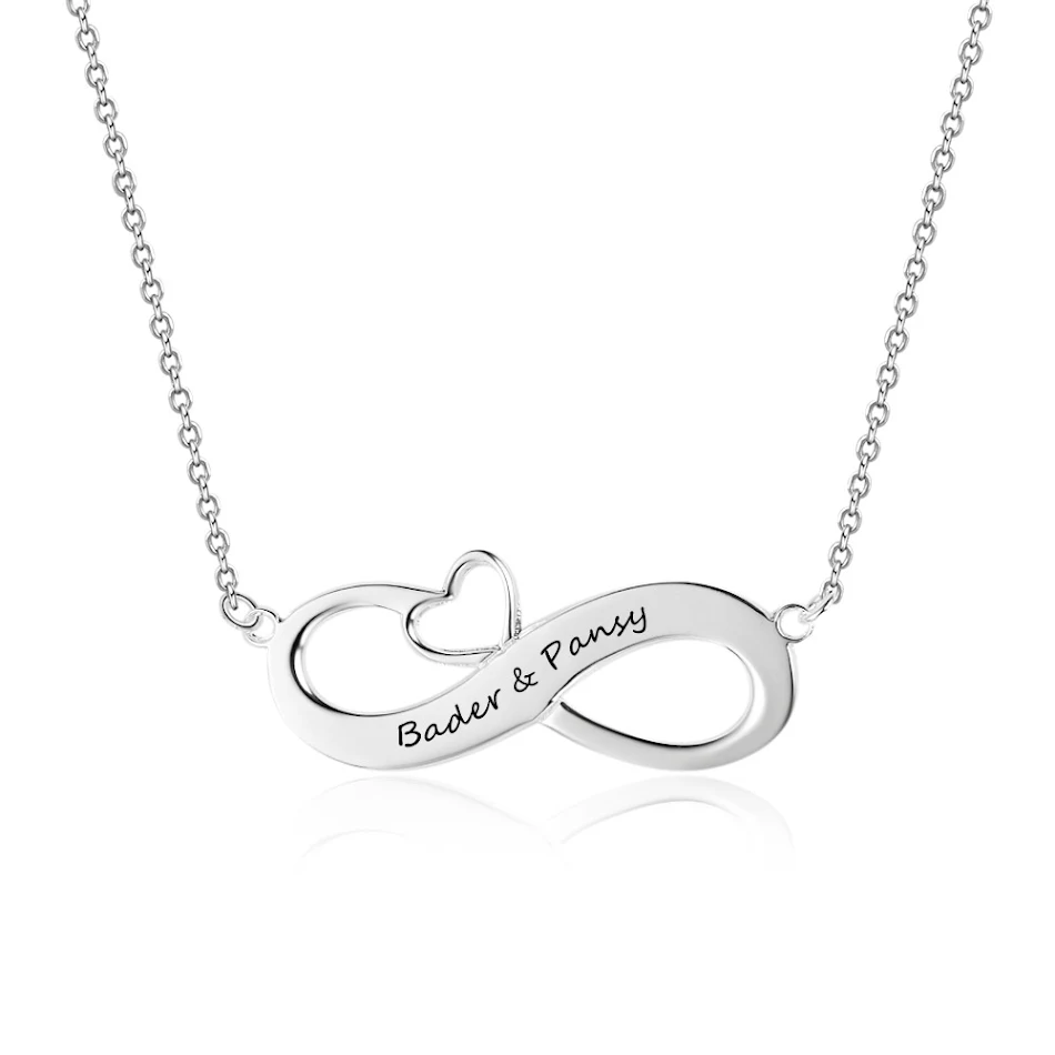 Eight-shaped necklace heart-shaped pendant