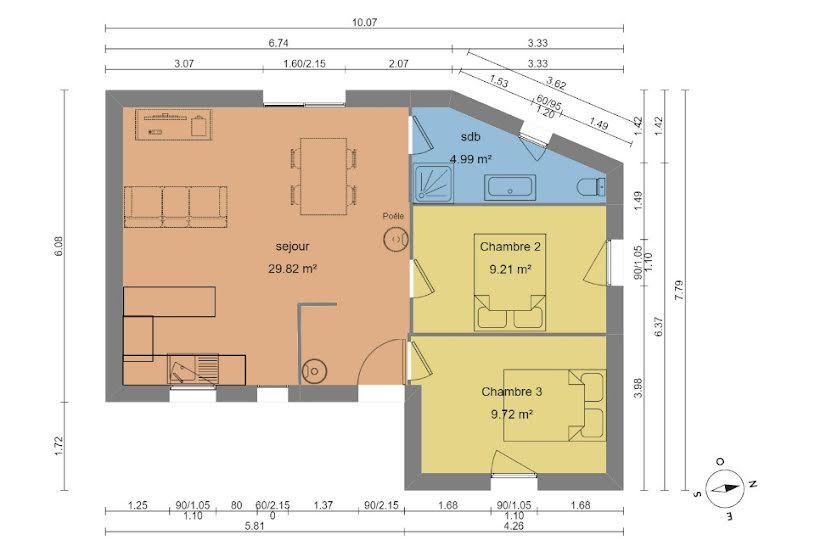  Vente Terrain + Maison - Terrain : 350m² - Maison : 52m² à Cagny (14630) 