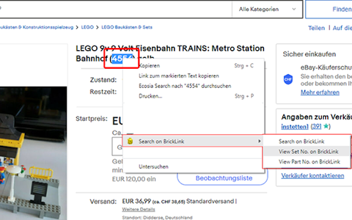 Search on BrickLink