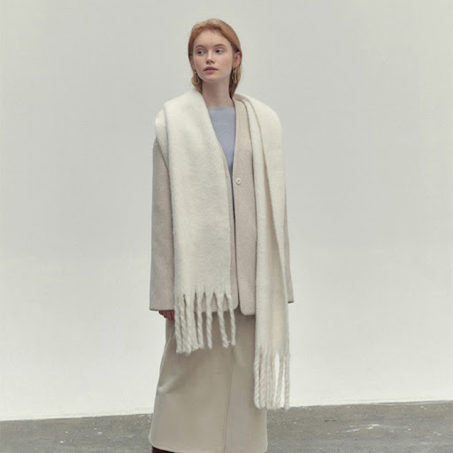 Title 4, Winter Solid Color Scarf With Tassel Ins Style ...