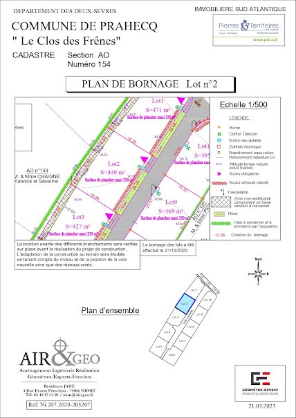 Vente terrain  449 m² à Prahecq (79230), 47 000 €