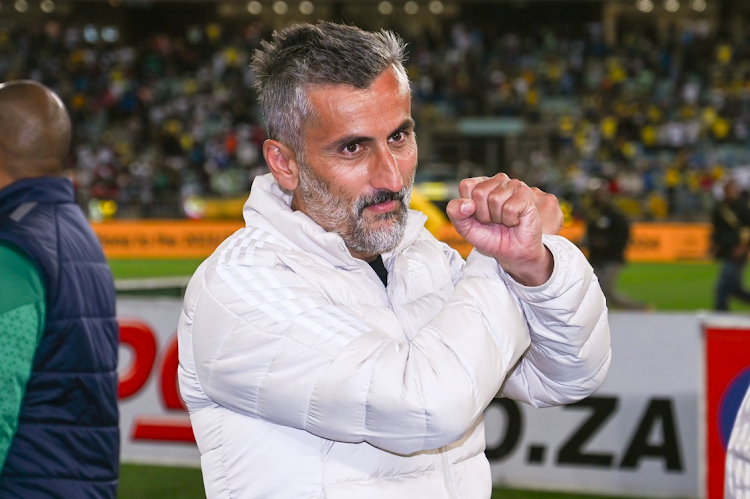 Orlando Pirates coach Jose Riveiro during the MTN8 final match against Mamelodi Sundowns at Moses Mabhida Stadium on October 07, 2023.
