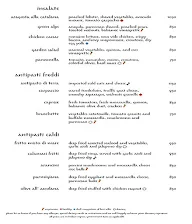 Prego - The Westin menu 2