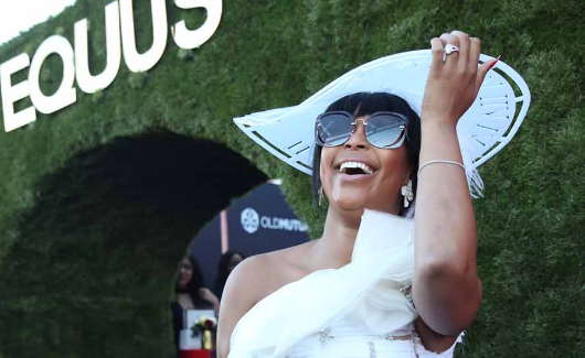 Minnie Dlamini-Jones arriving at the 2018 Vodacom Durban July.