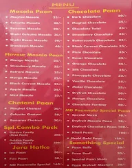 MD Paanwala menu 1