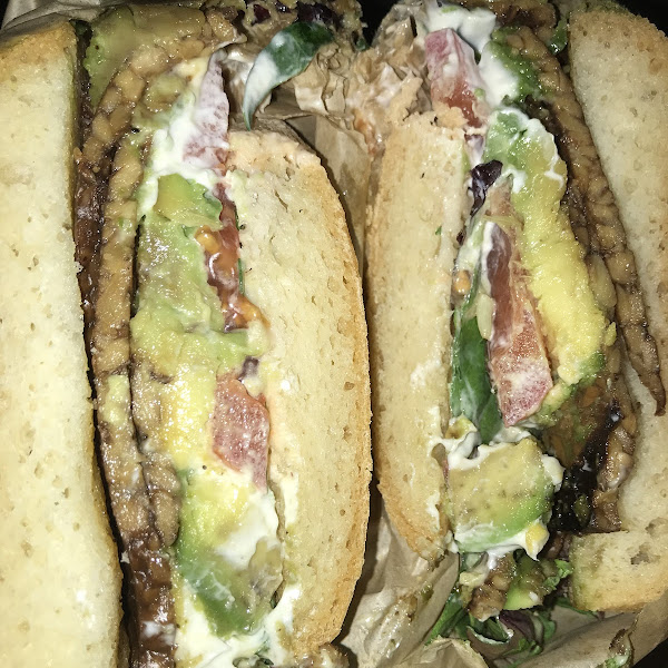“The Rocko”. Vegan BLT. Pic taken 4 hours after sandwich was made, which is why avocado is dark.