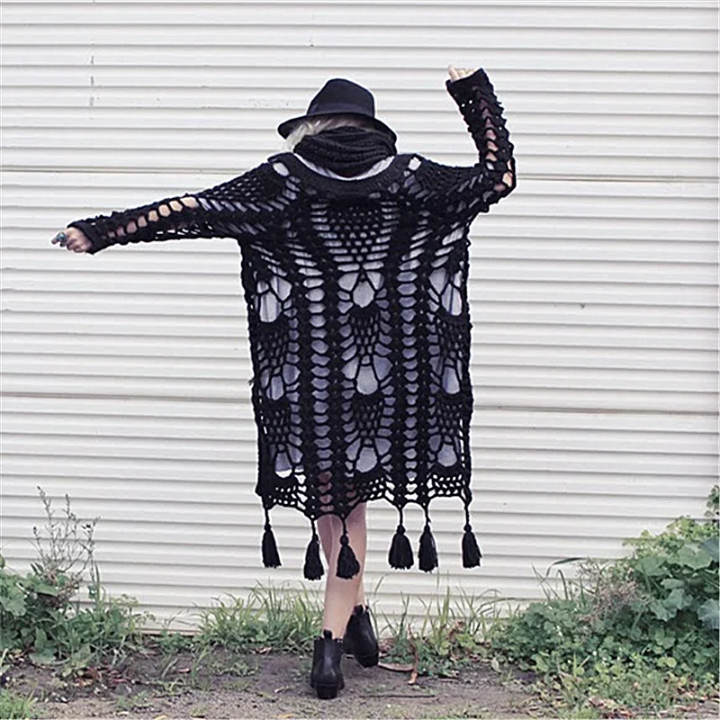 Cardigan tricoté ample en laine épaisse pour femme