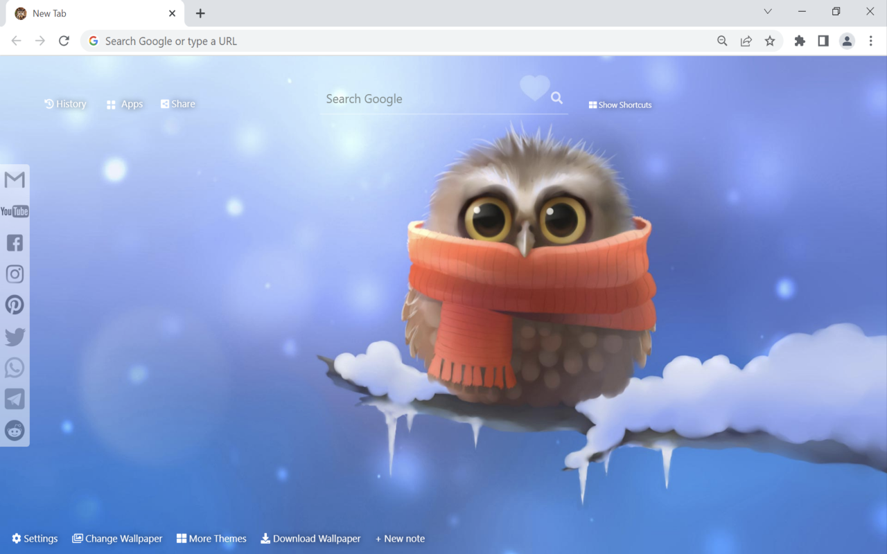 Owl Wallpaper New Tab Preview image 3