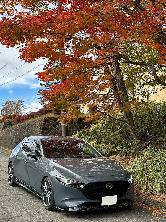MAZDA3のマツダ3・ポリメタルグレーメタリック・マフラー交換・NUR-SPEC VSR・紅葉に関するカスタム事例の投稿画像1枚目