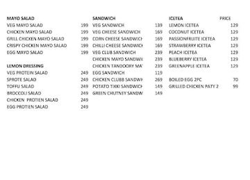 Greens & Breads menu 