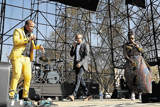 WOWING: Beat-box a capella Afro group, The Soil, lay it on the fans during their set at Jazz on the Lake at Zoo Lake yesterday