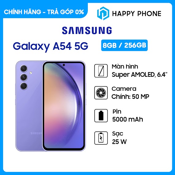 Điện Thoại Samsung Galaxy A54 5G (8Gb/256Gb) - Hàng Chính Hãng - Đã Kích Hoạt Bảo Hành Điện Tử