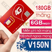 Sim Viettel V150N 6Gb/Ngày (180Gb/Tháng) Miễn Phí Cuộc Gọi Sim 4G Viettel