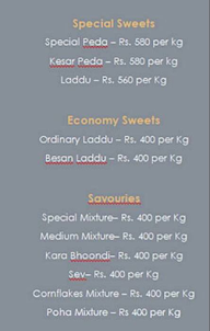 Sri Padmavathi Sweets menu 1