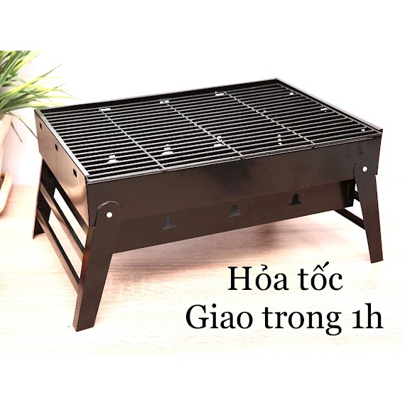 Bếp Nướng Than Hoa, Than Củi, Nướng Bbq Ngoài Trời Thông Minh Gấp Gọn Đi Dã Ngoại Du Lịch Tiện Lợi