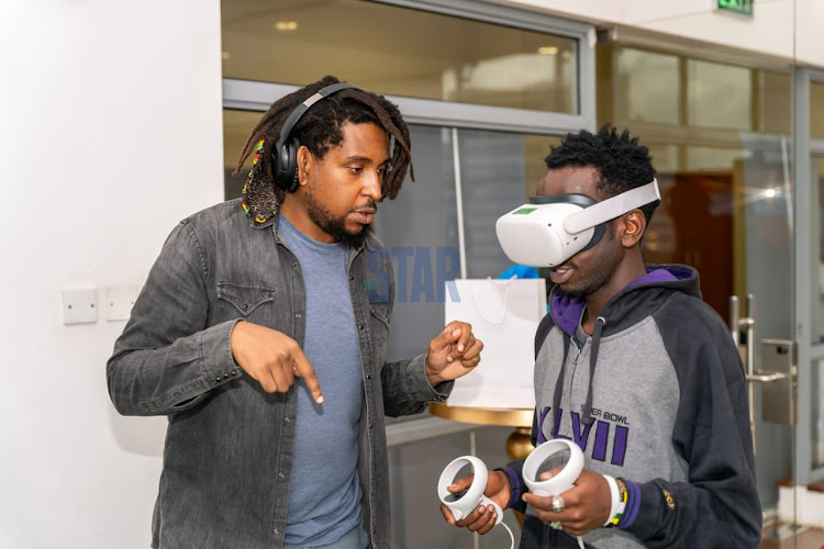 A student at the University of Nairobi experiences virtual learning, May 7, 2022.