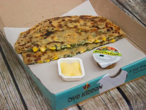 Cheese Corn Spinach Paratha