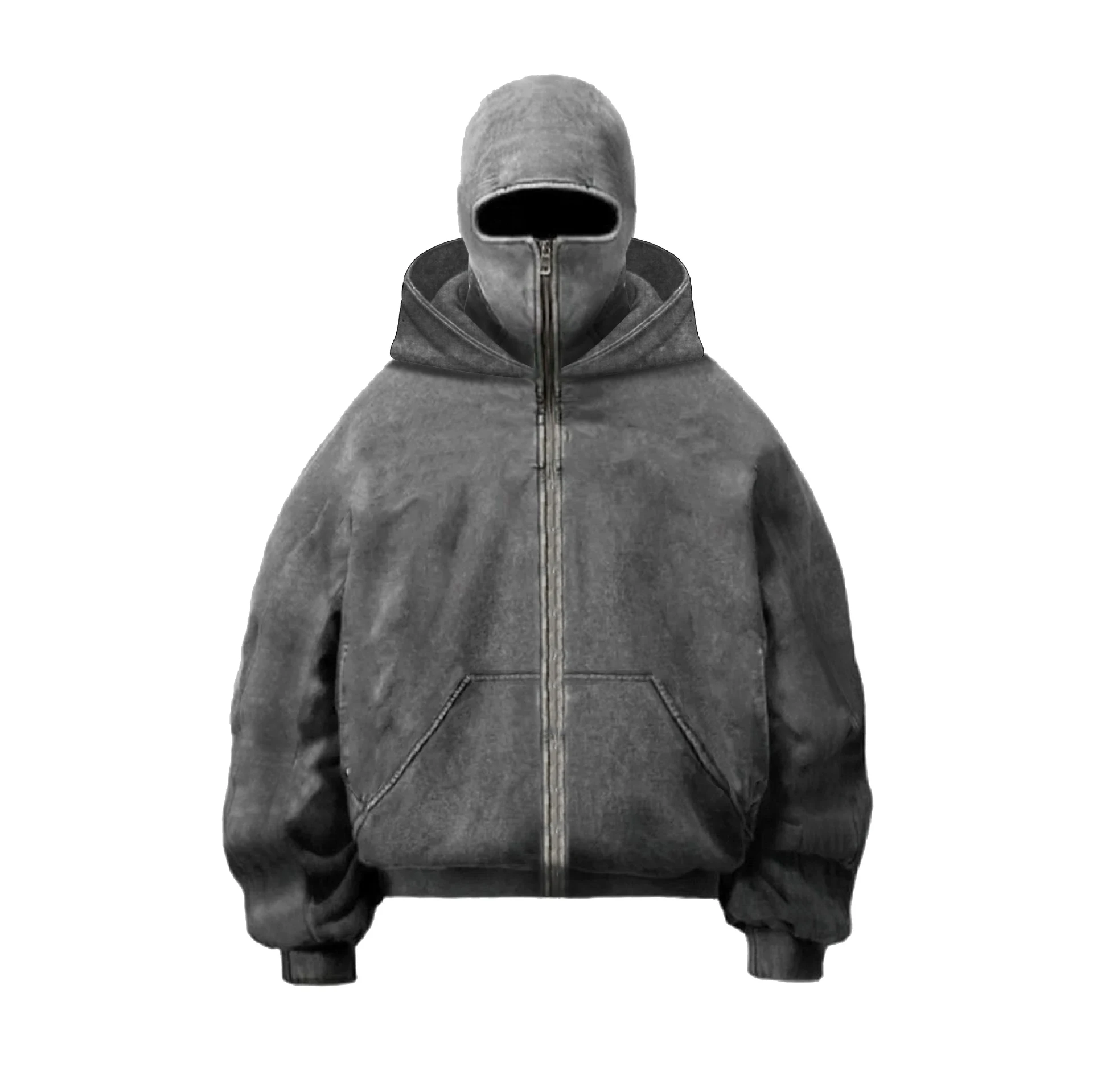 Felpa Y2g American Washed Old Style con zip, stile streetwear, personalità unica, look vintage, comoda e perfetta per il tempo libero.