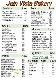 Jain Vista Bakery menu 2