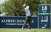 Grant Forrest of Scotland tees off on the 18th hole during Day One of the Alfred Dunhill Championship at Leopard Creek Country Golf Club on November 28, 2019 in Malelane, South Africa. 