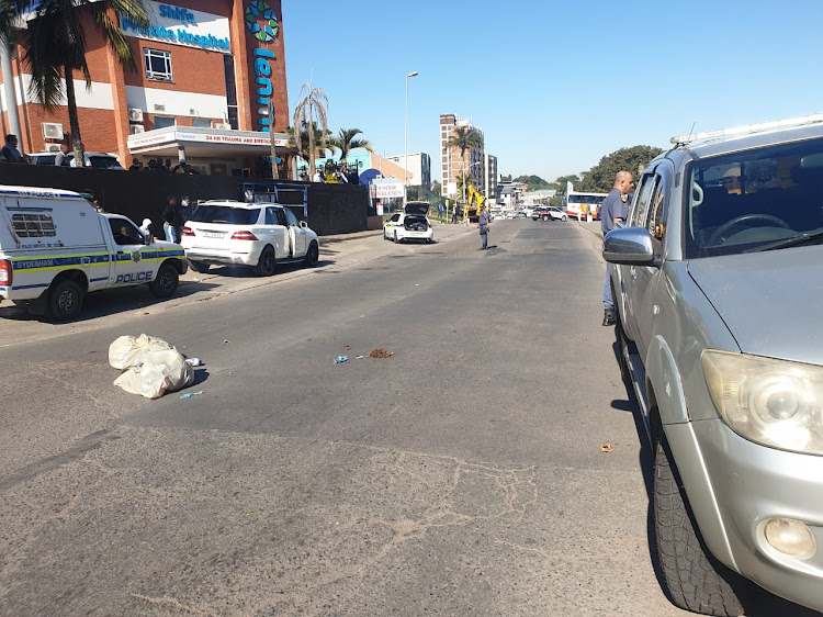 The scene on Randles Road in Sydenham, where a man was shot dead inside his vehicle on Thursday.