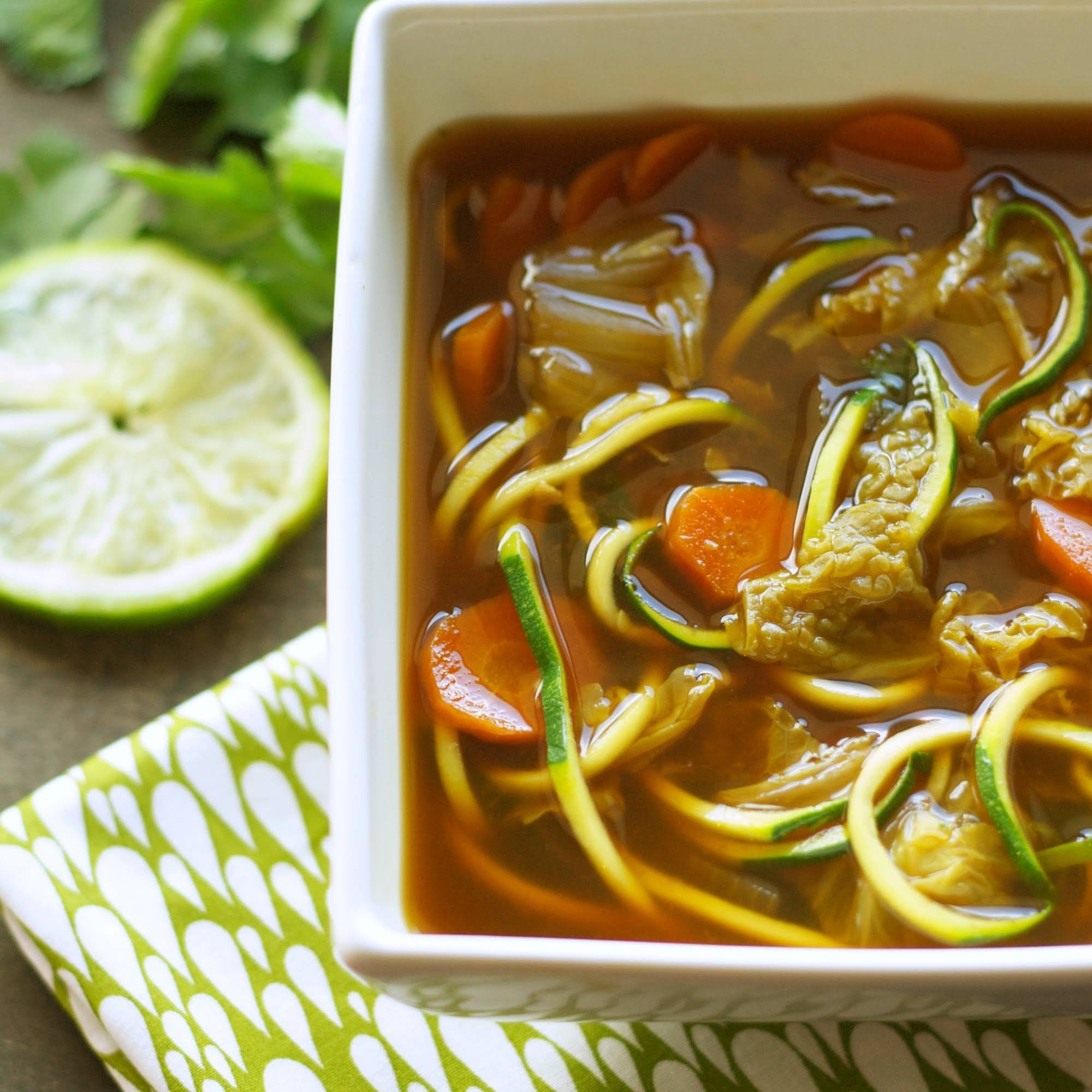 Crockpot Miso Vegetable Zoodle Soup