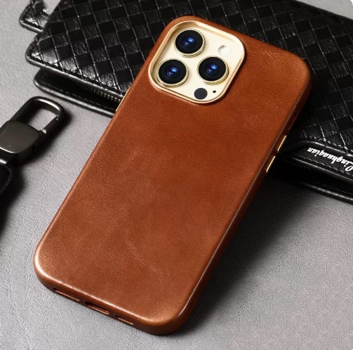 Title 2, Leather mobile phone case with magnetic suction...