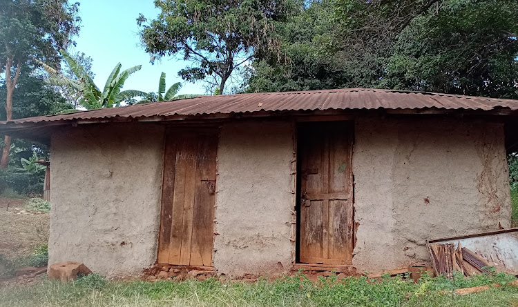 A mud house in which the family of one of the candidate's who excelled in last year's KCPE live.