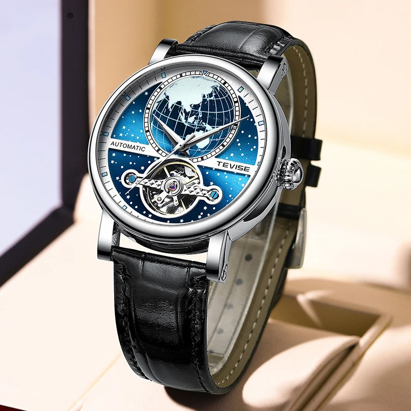 Relógio Automático Mecânico Casual Masculino de Couro Luminoso À Prova D'água Conforto e Elegância Funcionais Veja as Horas com Estilo e Durabilidade em Qualquer Situação