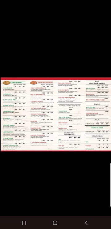 Al's Pizzeria menu 