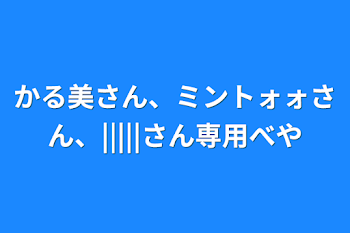 かる美さん、ミントォォさん、|||||さん専用部屋