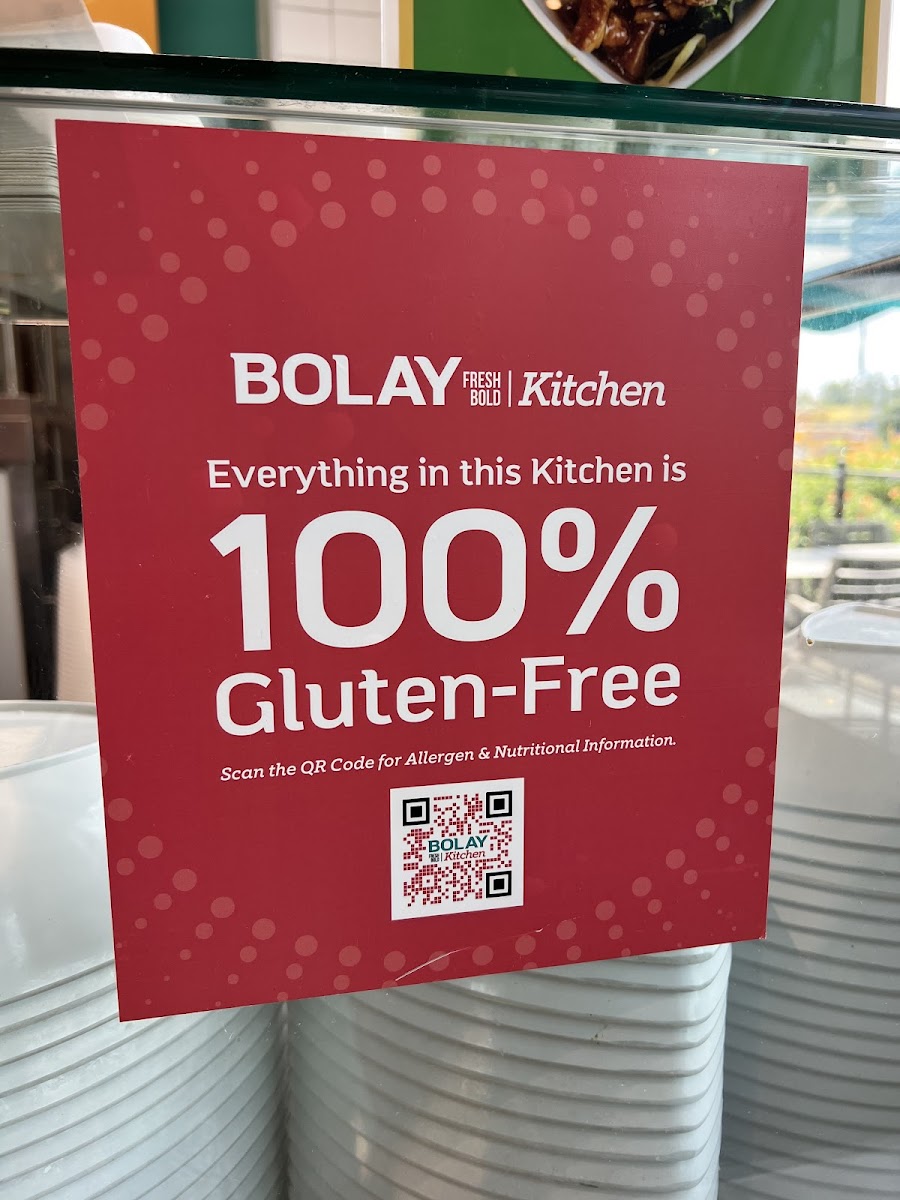 Bolay gluten-free menu