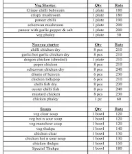 Daisy Garden menu 1